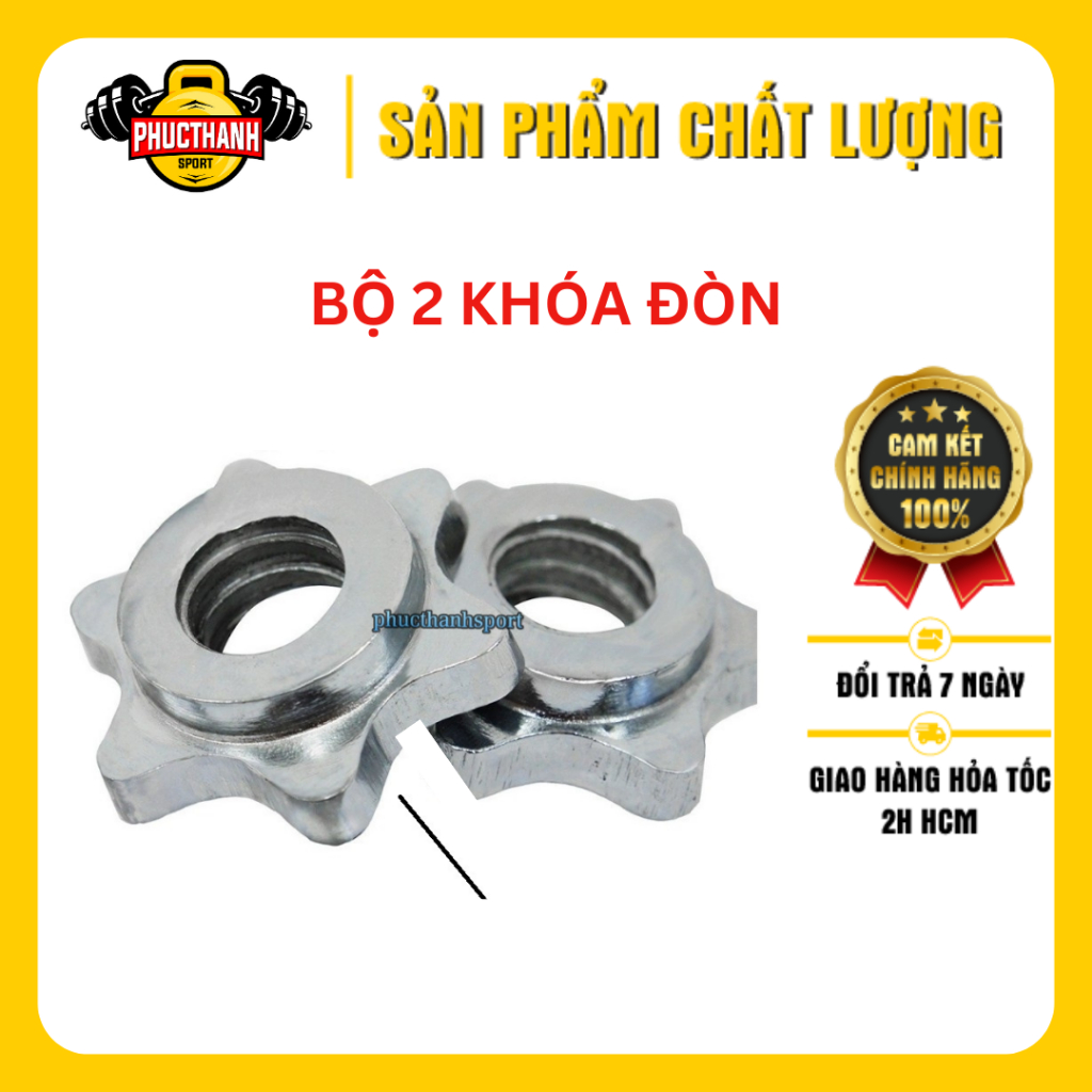 Bộ 2 khóa đòn tạ bông mai bằng gang (PHUCTHANHSPORT)