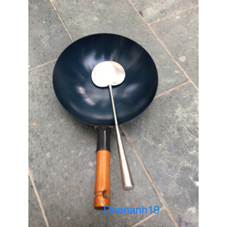 Chảo Thép Tôi Sẵn Chống Dính( màu xanh),kháng rỉ,nhẹ, bền,không bong tróc, đầu bếp nhà hàng,gia đình
