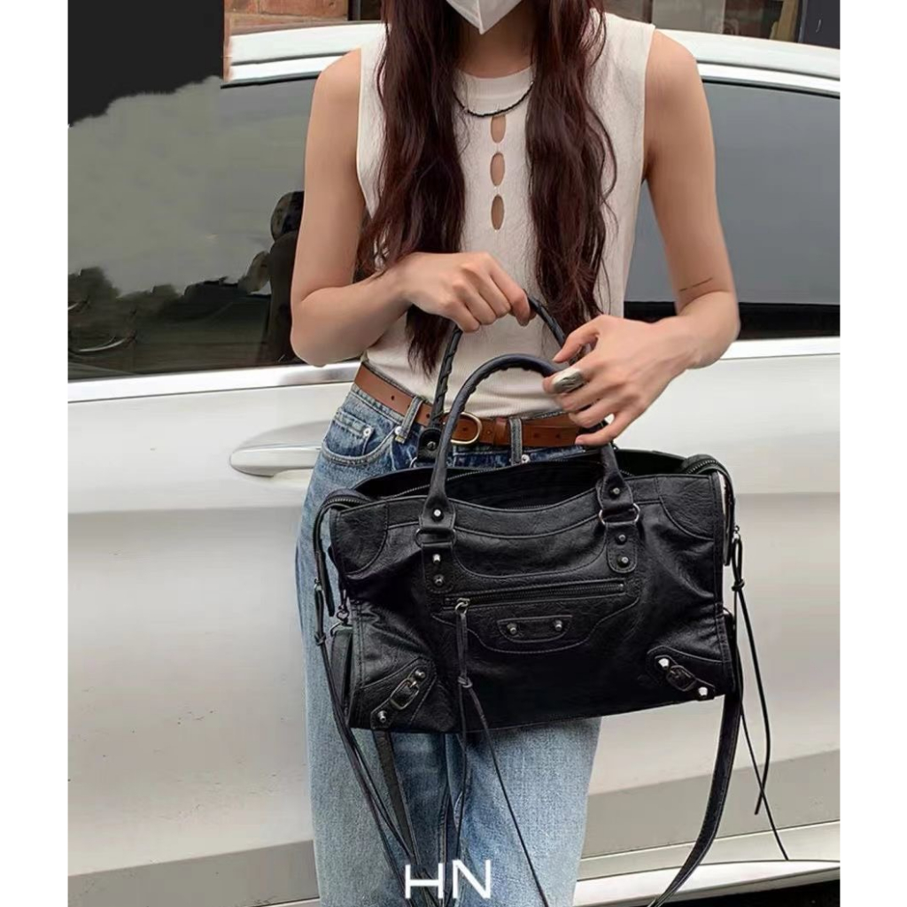 Túi xách nữ đeo vai đeo chéo cá tính da Pu rõ vân đựng vừa ipad