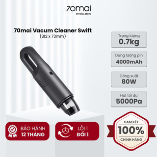 Máy hút bụi cầm tay mini 70mai Vacum Cleaner Swift thiết bị làm sạch ô tô không dây, phụ kiện thông minh