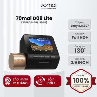 Camera hành trình 70mai D08 LITE quốc tế cảnh báo bằng giọng nói, cảm biến hình ảnh SONY IMX307 sắc nét