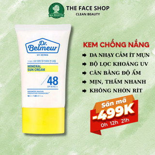 (AUTH) Kem Chống Nắng Vật Lý Màng Khoáng DR BELMEUR MINERAL SUN CREAM SPF 48 +++ The Face Shop