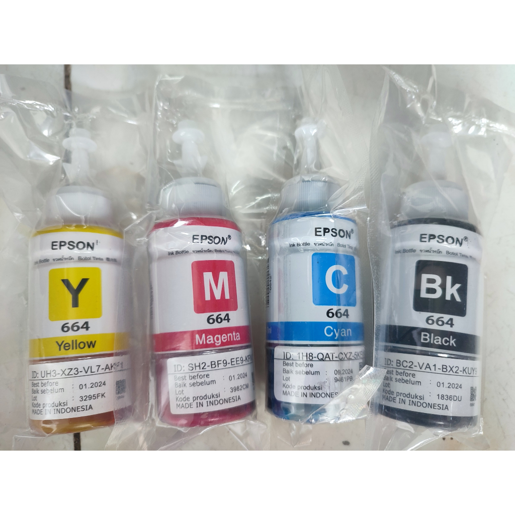 Bộ 4 màu  mực dành cho máy in Epson L121 đen xanh đỏ vàng