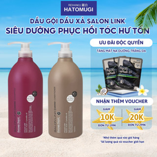 Bộ dầu gội phục hồi tóc hư tổn Salon Link Damage & Repair chiết xuất hoa trà Nhật Bản 1000ml - Hatomugi