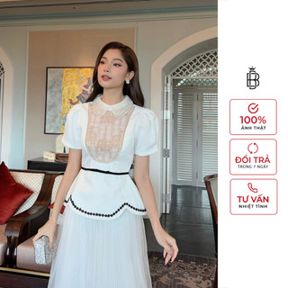 Áo peplum tay phồng phối lưới kết đá sang trọng bbstore's -a2238