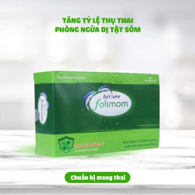 Avisure Folimom hộp 30 viên uống bổ trứng, tăng khả năng thụ thai ở nữ giới