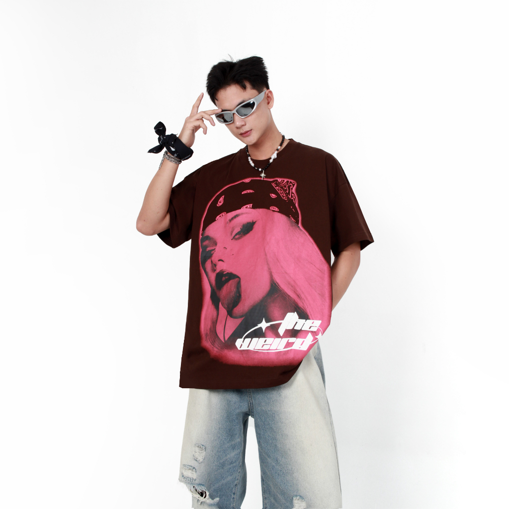 LOCAL BRAND Áo thun The Weird Phong Cách Unisex Form Rộng ATK775