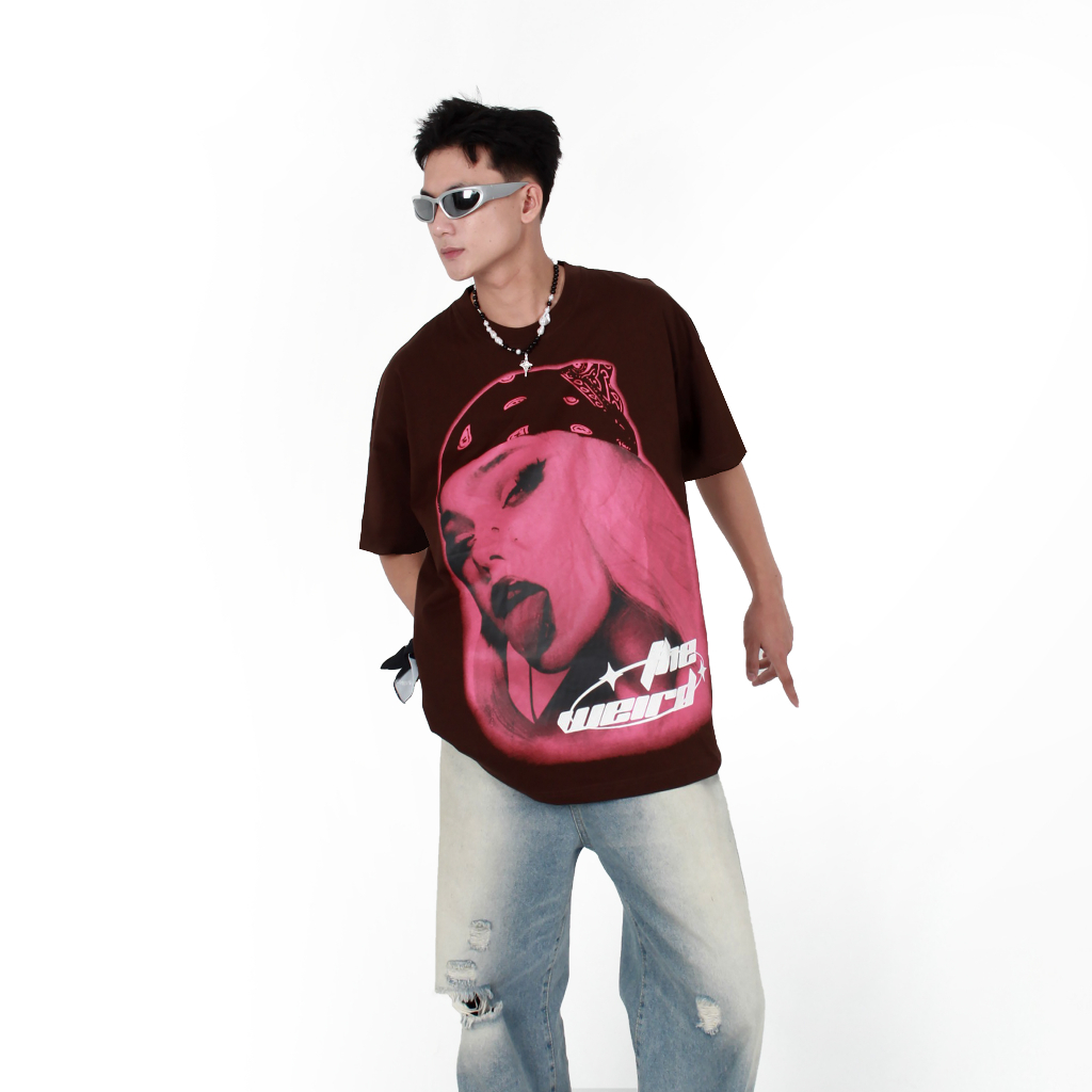 LOCAL BRAND Áo thun The Weird Phong Cách Unisex Form Rộng ATK775