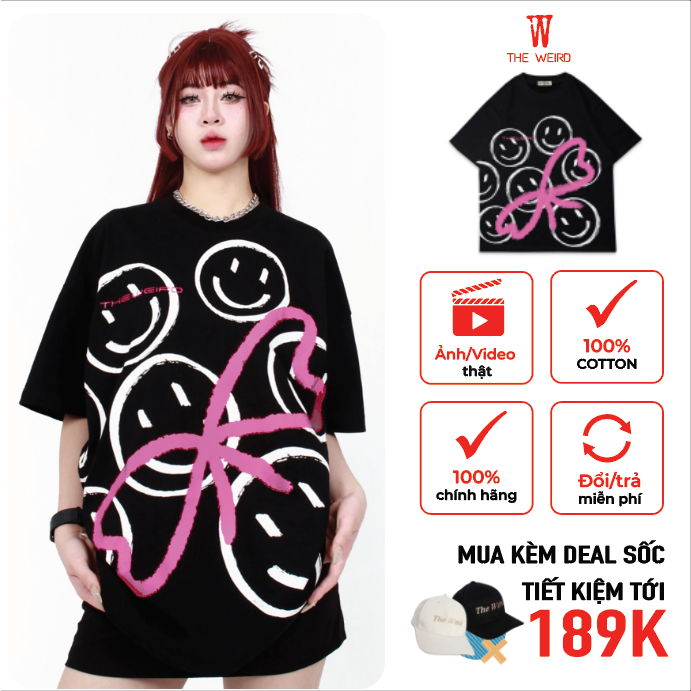 LOCAL BRAND Áo thun The Weird Phong Cách Unisex Form Rộng ATK784