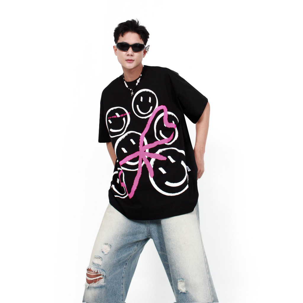 LOCAL BRAND Áo thun The Weird Phong Cách Unisex Form Rộng ATK784