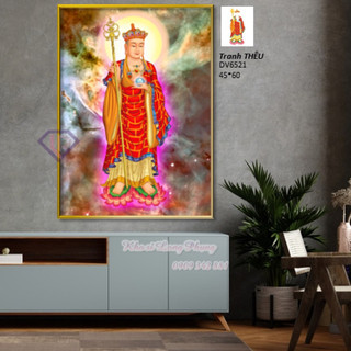 Tranh thêu Chữ thập PHẬT ĐỊA TẠNG BỒ TÁT  DV6521 (45x60 cm) chưa thêu