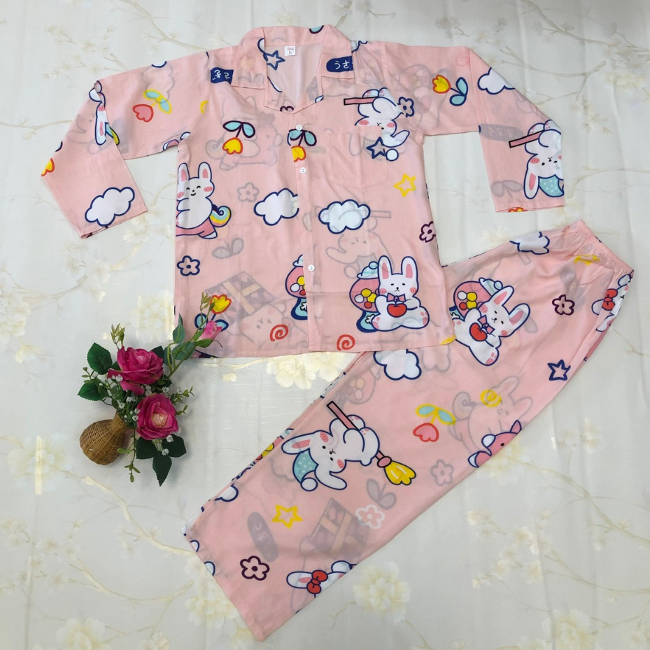 Đồ ngủ pijama dành cho bé gái 9-38kg số 3-L, đồ bộ tole lanh bé gái dài, pijama bé gái, chất tole 2 da loại 1