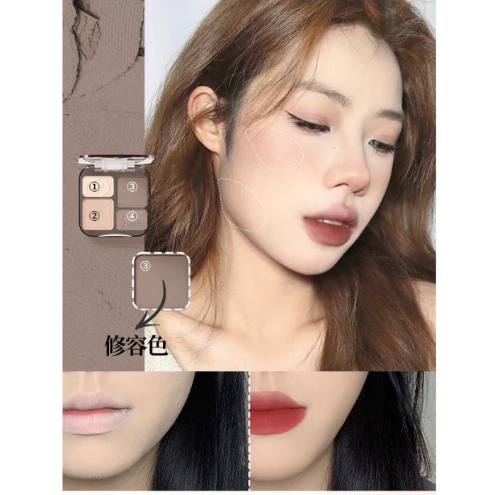 VEECCI - Bảng Phấn Tạo Khối Và Bắt Sáng VEECCI Tự Nhiên Lâu Trôi Chống Thấm Nước Hot Douyin