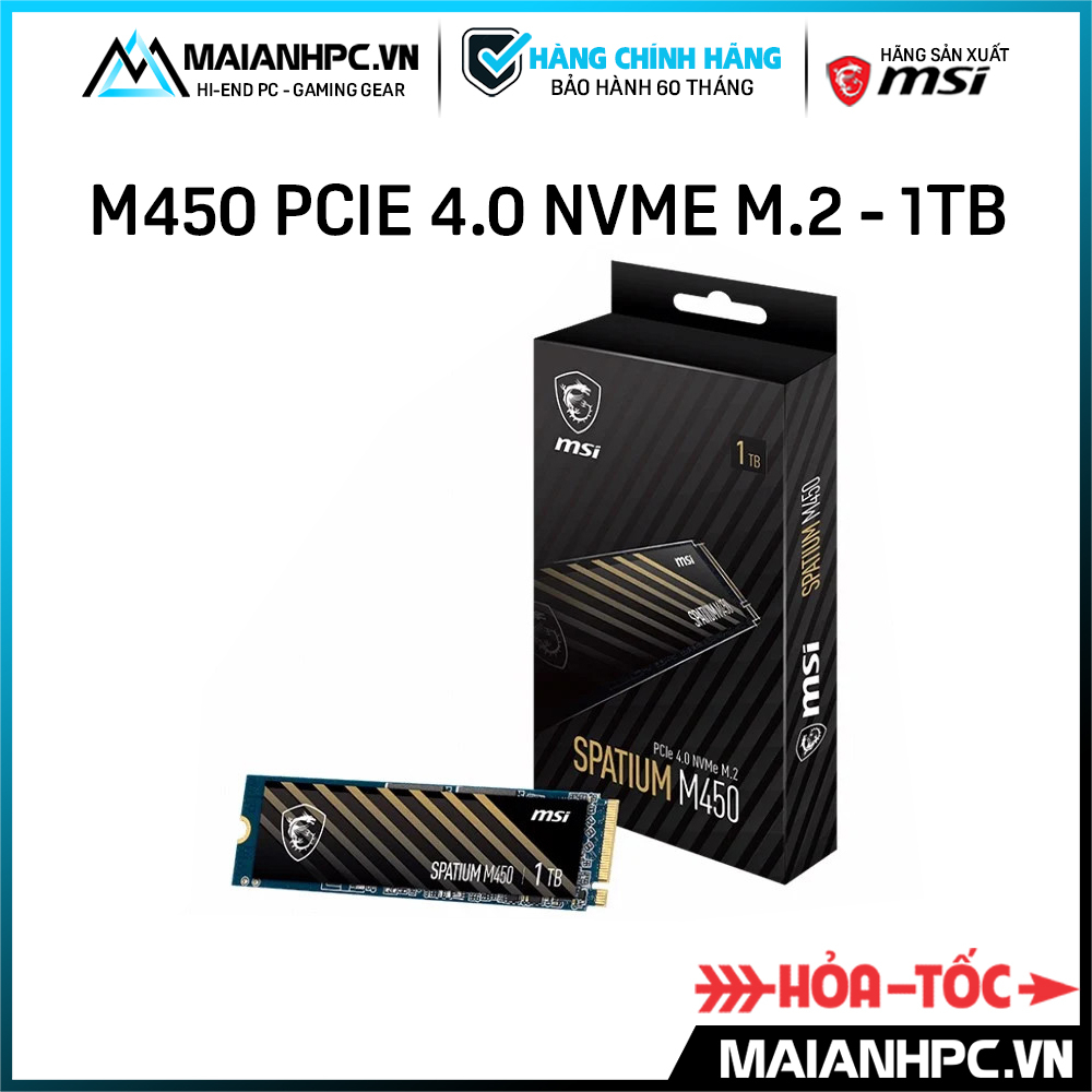 SSD 1TB MSI SPATIUM M480 PRO 1TB PCIe 4.0 NVMe M.2 Hàng chính hãng bảo hành 60th