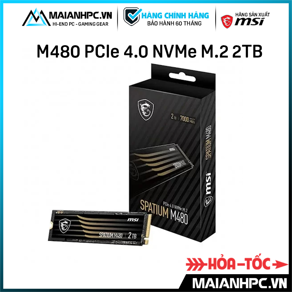 SSD 1TB MSI SPATIUM M480 PRO 1TB PCIe 4.0 NVMe M.2 Hàng chính hãng bảo hành 60th