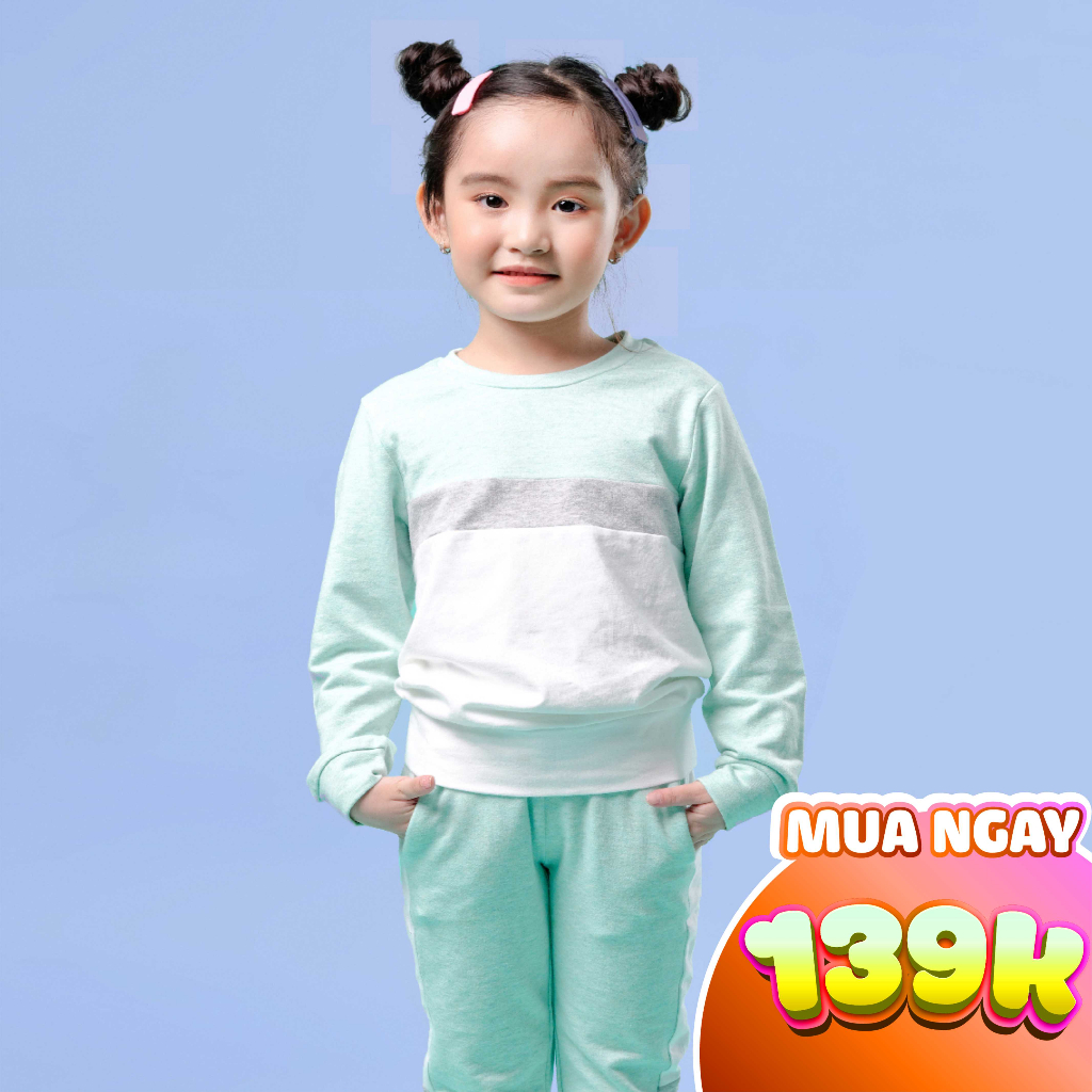 Bộ dài tay bé gái BIGFOX - MISS MEOW size đại, bộ thu đông cho bé phong cách Hàn Quốc phối kẻ 23 - 51 kg