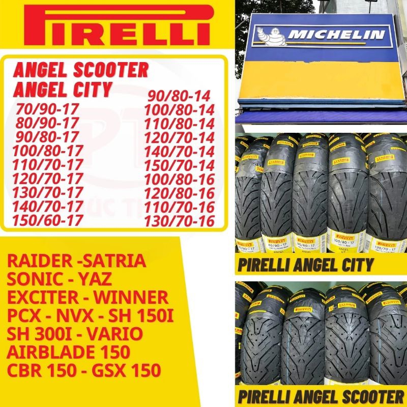 Vỏ Pirelli Angel City, Angel Scooter cho Exciter Winner Raider Satria Future Airblade Vario Sh150i S