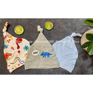 Set 3 mũ Momcare cho bé chất nỉ cotton thấm hút, mêm mịn