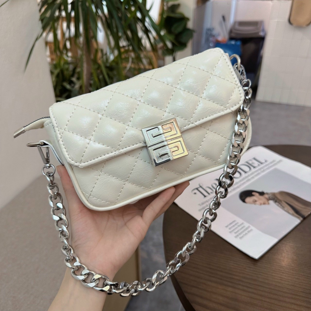 Túi xách đeo chéo đeo vai chần chám khoá 2 MÀU đi học đi chơi T8000