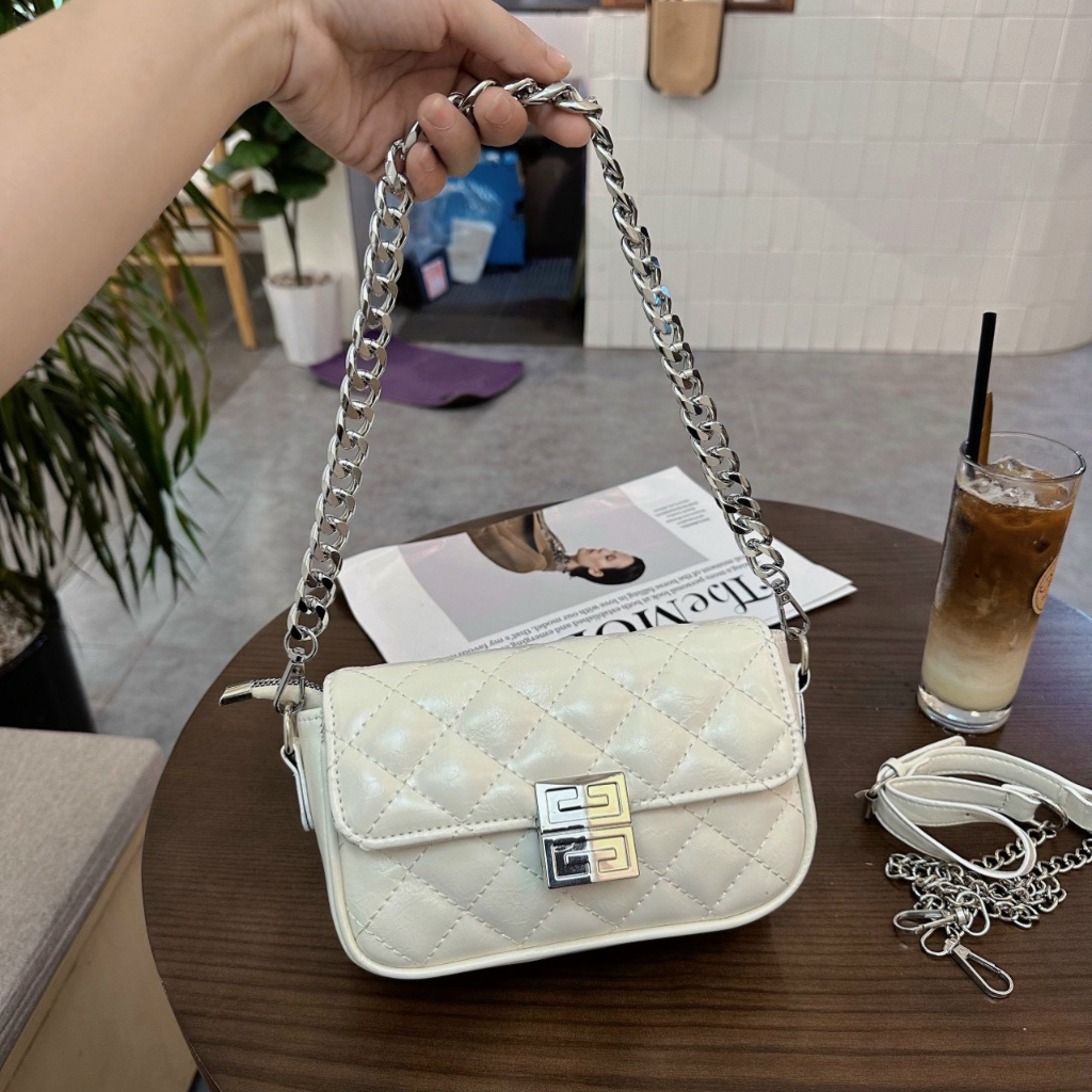 Túi xách đeo chéo đeo vai chần chám khoá 2 MÀU đi học đi chơi T8000