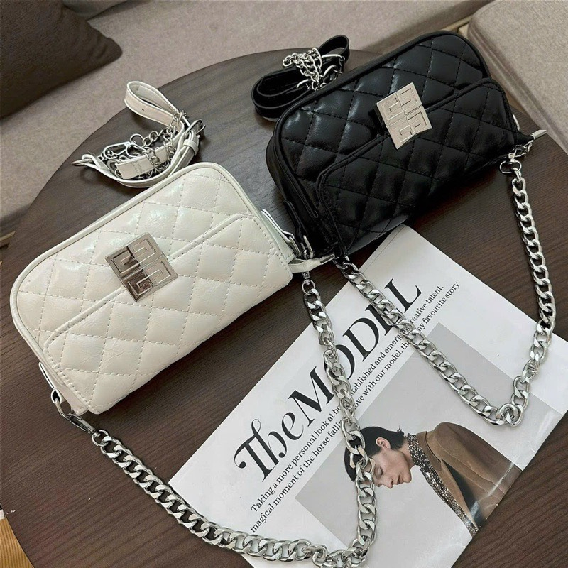 Túi xách đeo chéo đeo vai chần chám khoá 2 MÀU đi học đi chơi T8000