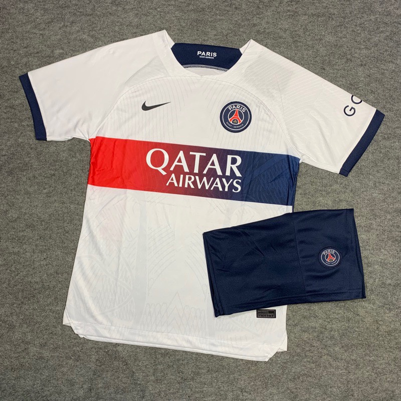 Bộ Áo Đá Banh CLB PARIS SAINT GERMAIN PSG Trắng Ngắn Tay 23-24 Cao Cấp