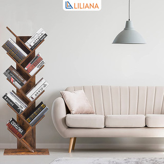 Kệ sách gỗ hình cây 9 tầng nhiều màu lựa chọn thương hiệu Liliana -  LP03