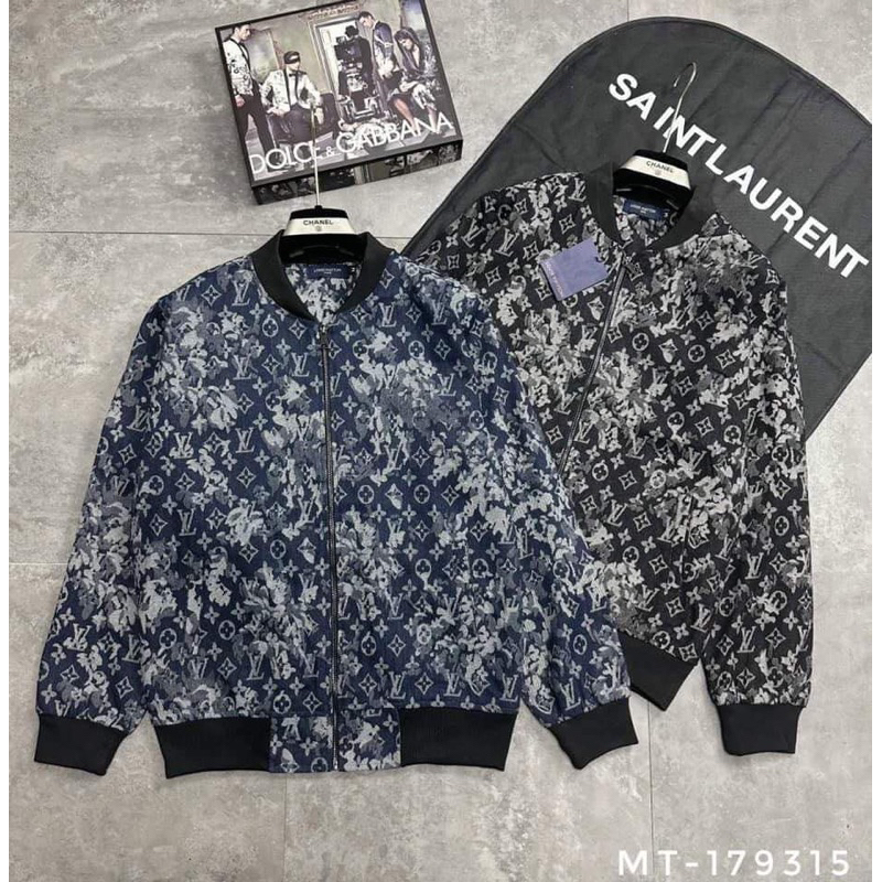 Áo khoác BOMBER nam L.V vải dệt hoạ loang bản đẹp chuẩn form dáng