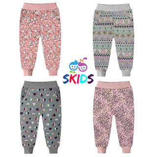 Quần nỉ cho bé gái lót lông SKIDS quần dài bé size đại thu đông họa tiết đáng yêu 2 đến 10 tuổi