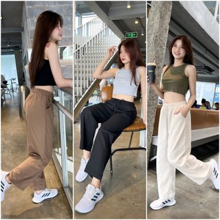Quần Dài Linen nam nữ Amwear Q35 chất liệu vải Linen có dây rút và 2 túi 2 bên