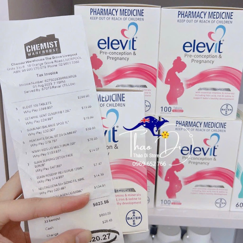 Vitamin Elevit Bầu, Sau Sinh - Úc