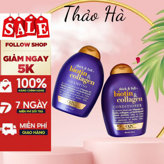 Cặp Dầu gội Biotin Collagen tím xuất sứ Mỹ cặp gội xả 385ml