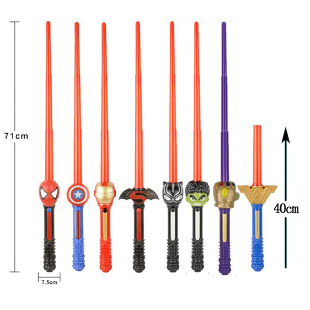 Kiếm Ánh Sáng Âm Thanh Hóa Trang Siêu Anh Hùng Avengers Người Nhện Người Sắt Spiderman Cho Bé