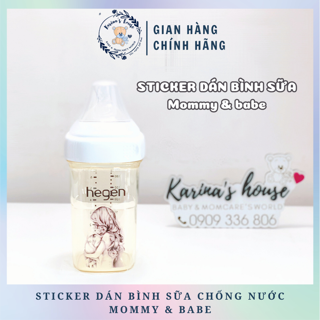 Sticker dán bình sữa Hegen cho bé (có chống nước)