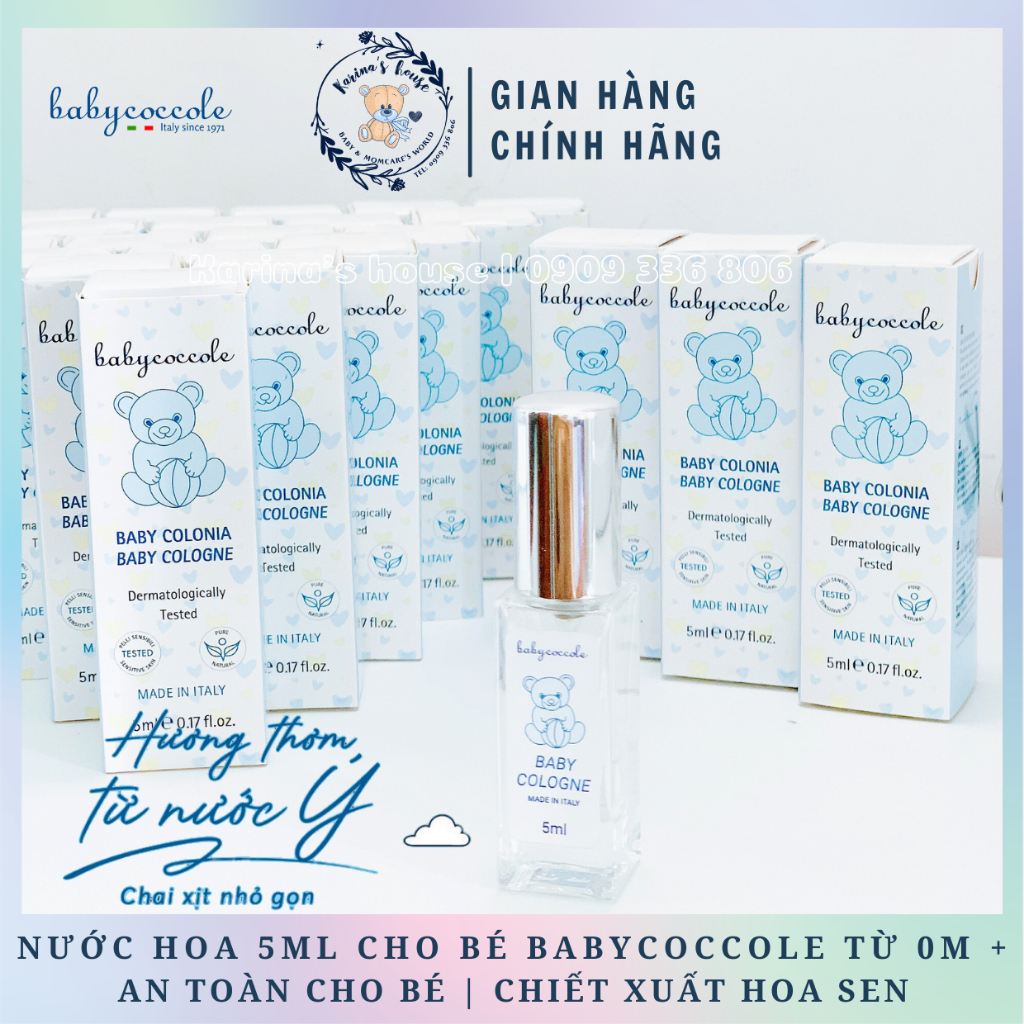 [Sẵn] Nước hoa cho bé Babycoccole 0M+ an toàn cho trẻ sơ sinh & em bé chiết xuất hoa sen 5ml