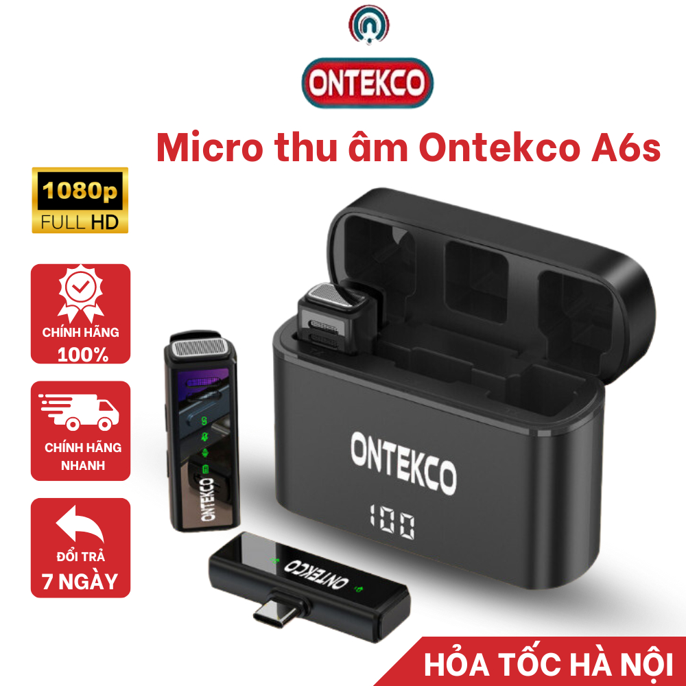 Mic thu âm không dây cài áo ONTEKCO A6/A6s dùng với Điện Thoại chân type C-ip - Bảo hành 12 tháng | BigBuy360 - bigbuy360.vn