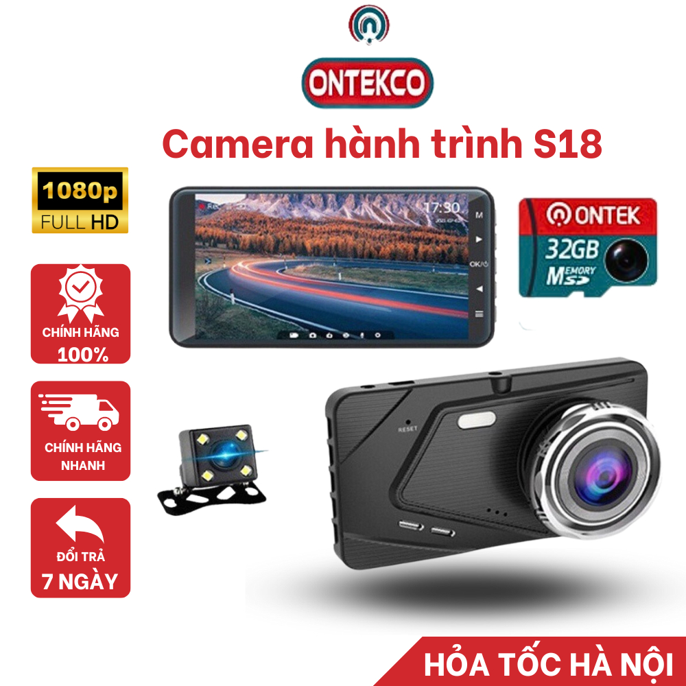 Camera ô tô chính hãng ONTEK Việt Nam model S18 màn hình 4 inh, chuẩn Full HD