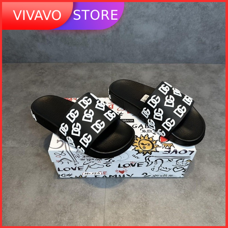 Dép nam nữ DG Dolce chữ nổi quai cao su size 36-43 - Free Ship