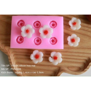 Khuôn silicon 3d làm bánh làm rau câu mẫu 6 bông đào