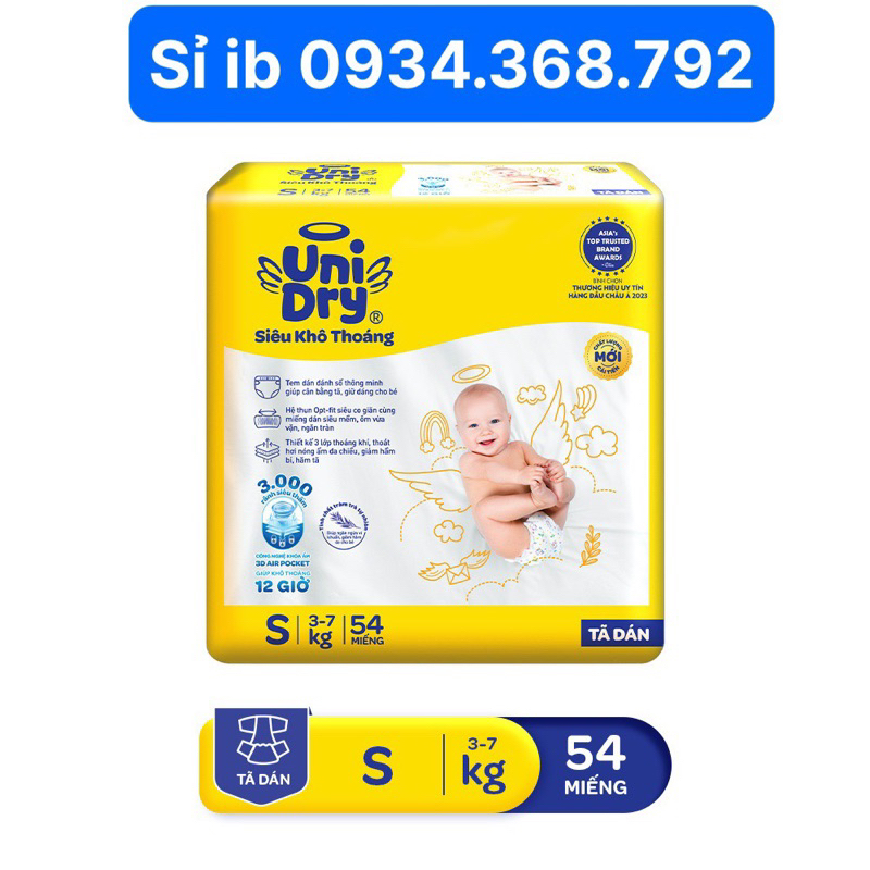 Mẫu Mới Tã Dán Unidry S48 M42 L38 XL34