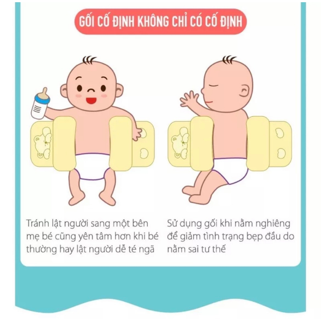 Gối định hình đầu Boona cho bé làm từ vải muslin cao cấp, êm ái, giúp bé ngủ ngon, chống méo đầu, bẹp gáy
