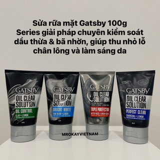 Sữa rửa mặt Gatsby Oil Clear Solution 100g, sữa rửa mặt kiềm dầu
