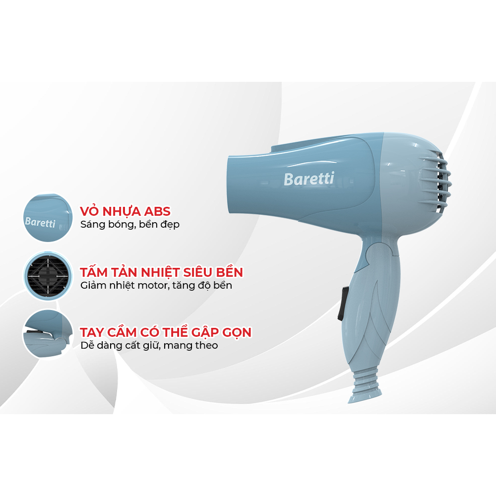 Máy Sấy Tóc Baretti BRD232B/P