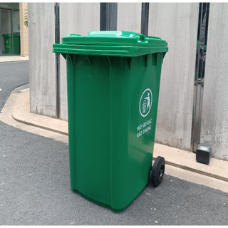 Thùng rác nhựa 240 lít loại siêu dày nặng 15kg - nắp 4 chốt