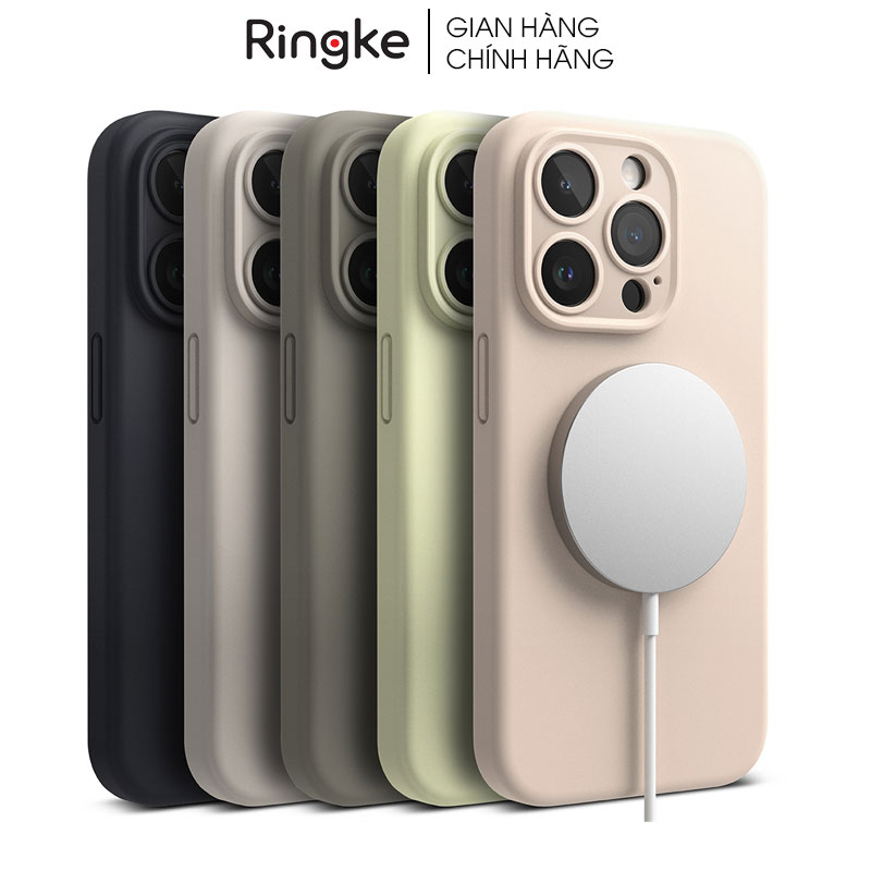 Ốp lưng iPhone 15 Pro Max/15 Pro/15 Plus/15 RINGKE Silicone Magnetic