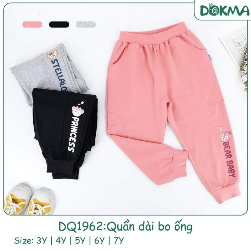 Quần bé gái chất da cá Dokma 3-7Y DQ1962