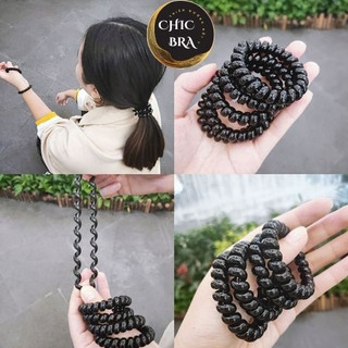 Set 5 cột tóc lò xo màu đen