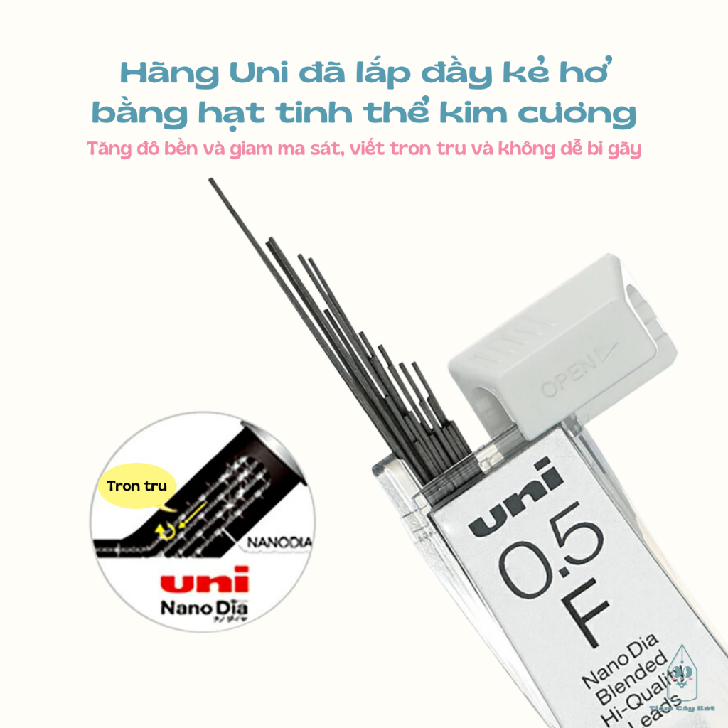 Ruột bút chì bấm cơ khí cao cấp Uni Nano Dia nhiều cỡ ngòi 0.3mm/0.5mm/0.7mm