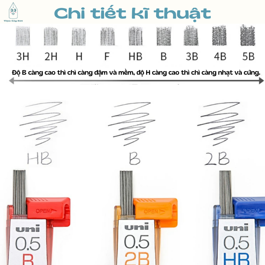 Ruột bút chì bấm cơ khí cao cấp Uni Nano Dia nhiều cỡ ngòi 0.3mm/0.5mm/0.7mm