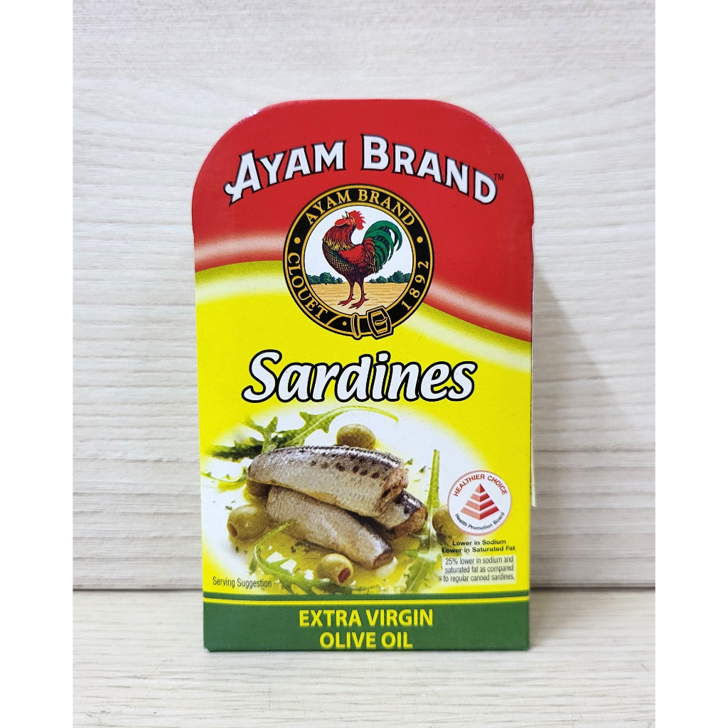 AYAM (hộp CN X/LÁ 120g) CÁ TRÍCH NGÂM DẦU Ô LIU NGUYÊN CHẤT Sardines in Extra Virgin Olive Oil (HALAL)